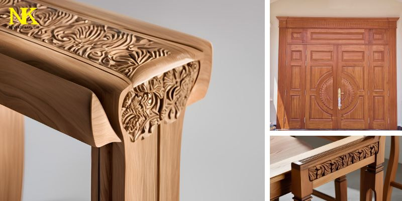 Phòng khách tân cổ điển gỗ